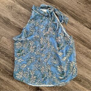 Veronica Beard Dali Sleeveless Ruffle Top